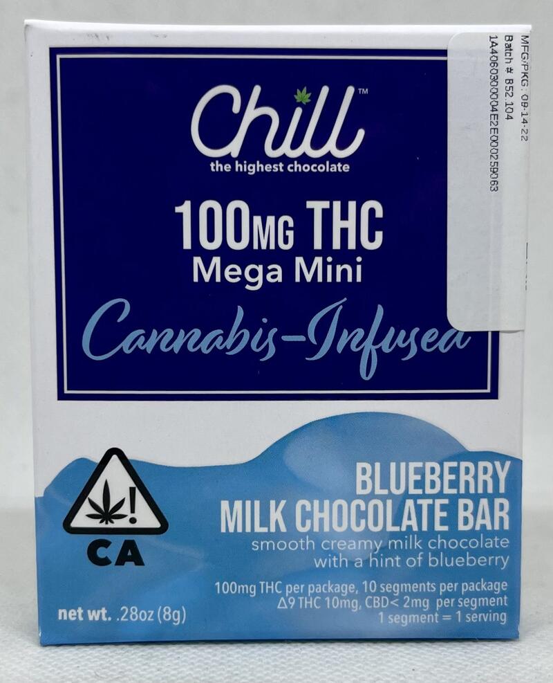 Chill - Blueberry Milk Chocolate Bar 100mg