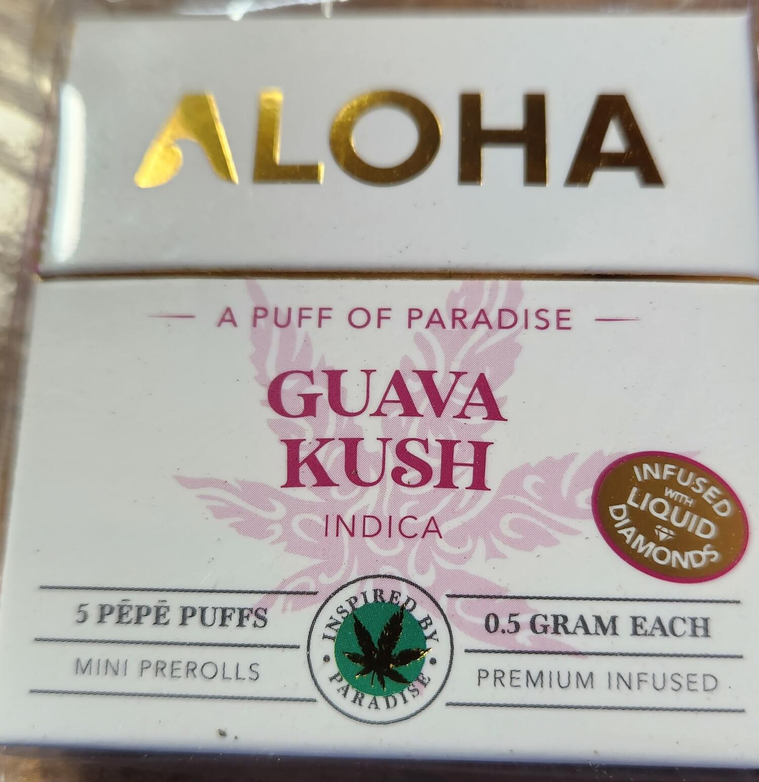Aloha PePe Puffs 5 x .5mg top shelf indoor flower Infused Guava Kush or Pink Starburst