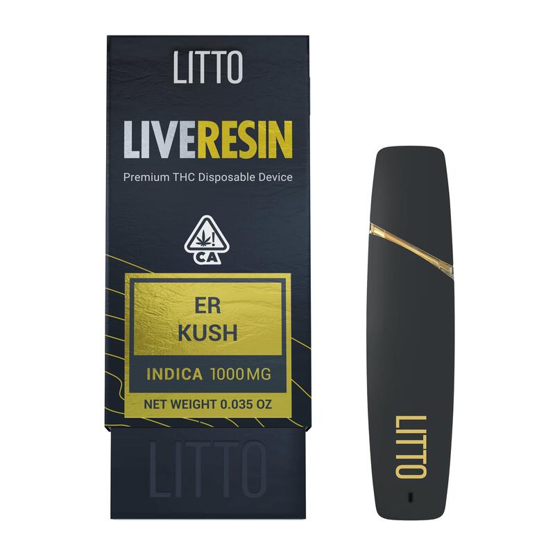 LITTO - ER Kush - Premium Live Resin THC Disposable Vape Pen - 1G