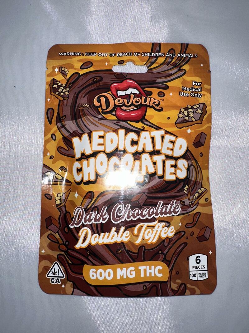 DEVOUR DOUBLE DARK DOUBLE TOFFEE CHOCOLATE 600MG