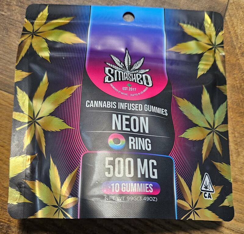 Neon Ring Gummies 500mg per bag 50 mg per piece