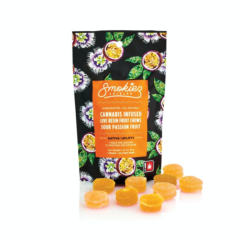Sour Passion Fruit Sativa 100mg Live Resin Fruit Chews - OR