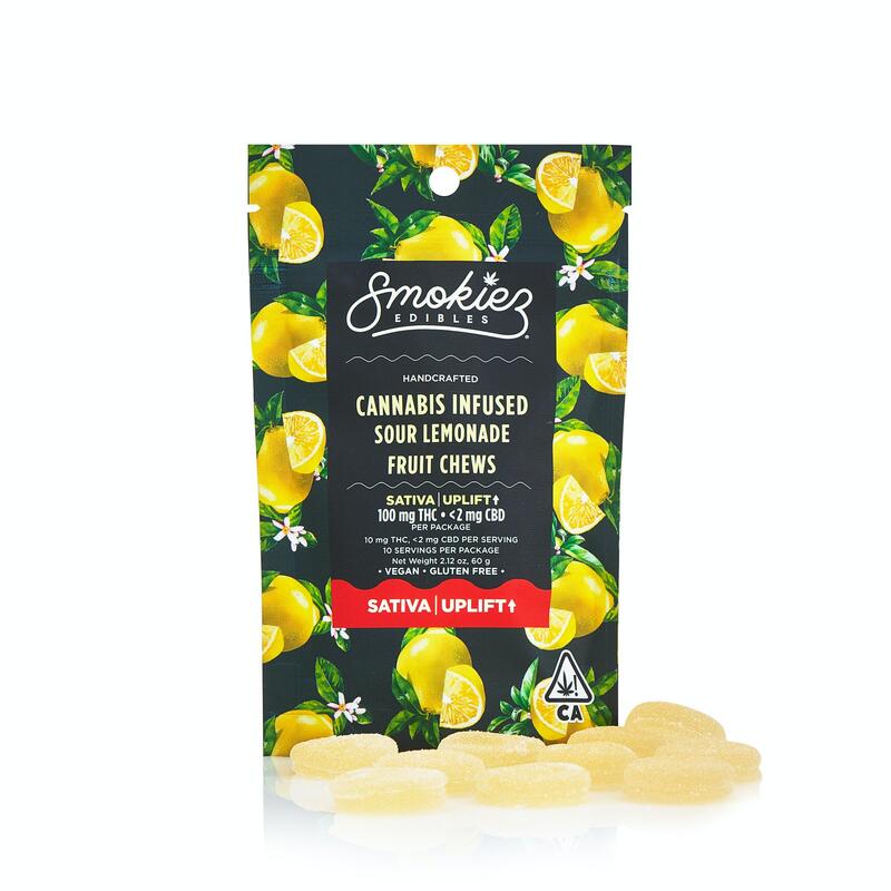 Smokiez Sour Lemonade SATIVA 100mg THC Fruit Chews - CA