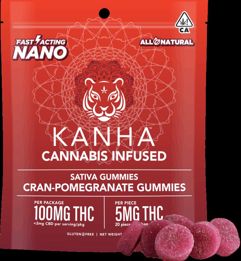 KANHA | NANO | Cran-Pomegranate Punch | Sativa | 100mg THC | 20-pack