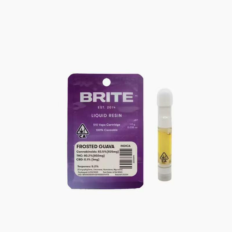 Frosted Guava Indica Liquid Resin Cartridge from Brite Labs
