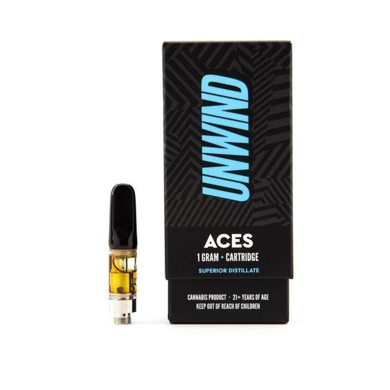 Aces Extracts - Unwind Cartridge - Strawnana - 43.91% THC:45.47% CBD - .5G