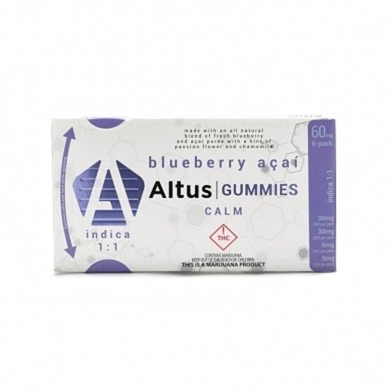 Altus Labs - 1:1 - Blueberry Acai Indica CBD Gummies - 60mg THC/60mg CBD
