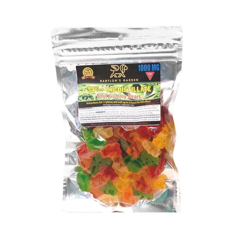 Sour Gummy Bears - 1000mg THC