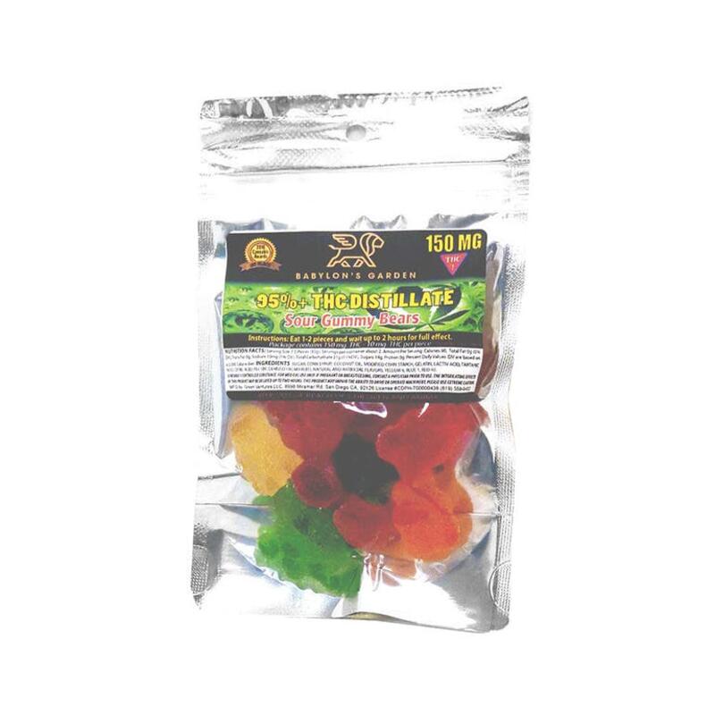 Sour Gummy Bears - 150mg THC