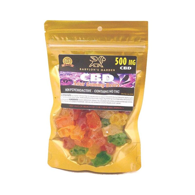 Sour Gummy Bears - 500mg CBD