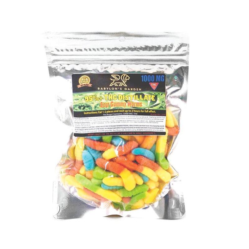 Sour Gummy Worms - 1000mg THC