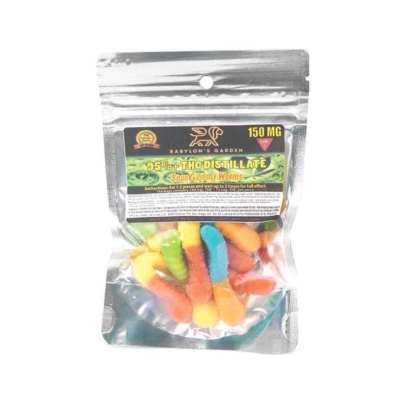 Sour Gummy Worms - 150mg THC