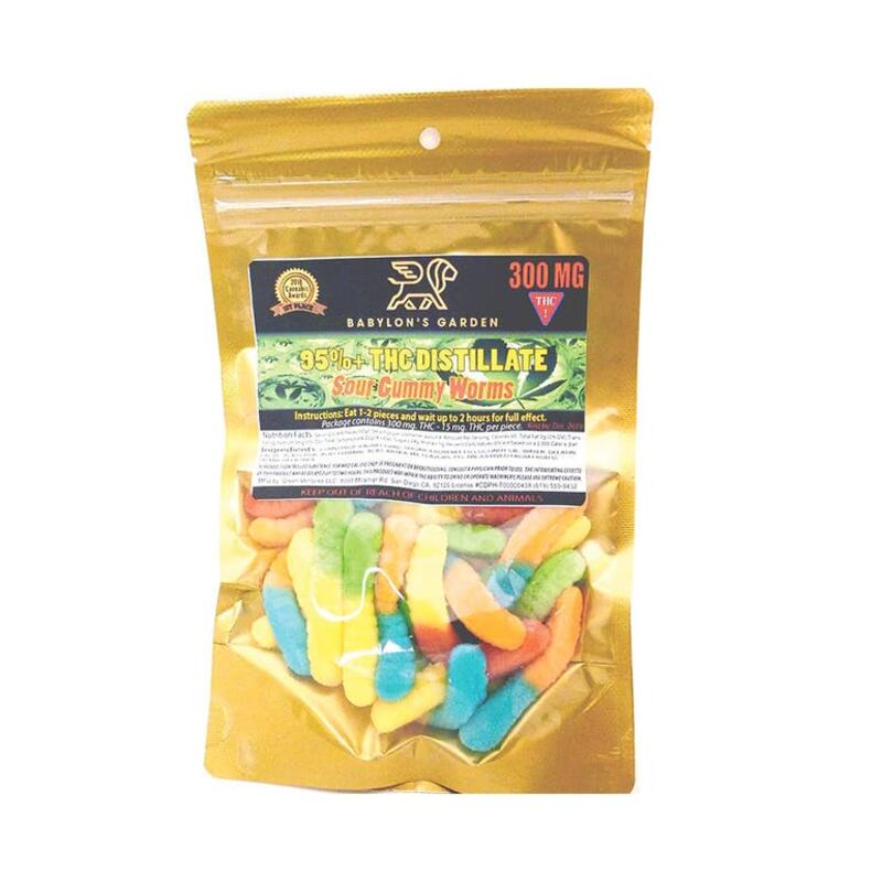 Sour Gummy Worms - 300mg THC