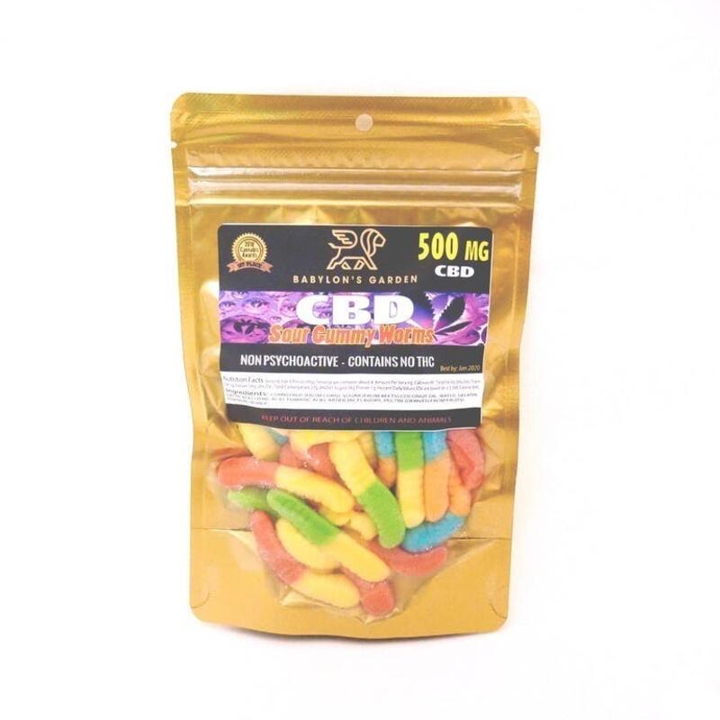 Sour Gummy Worms - 500mg CBD