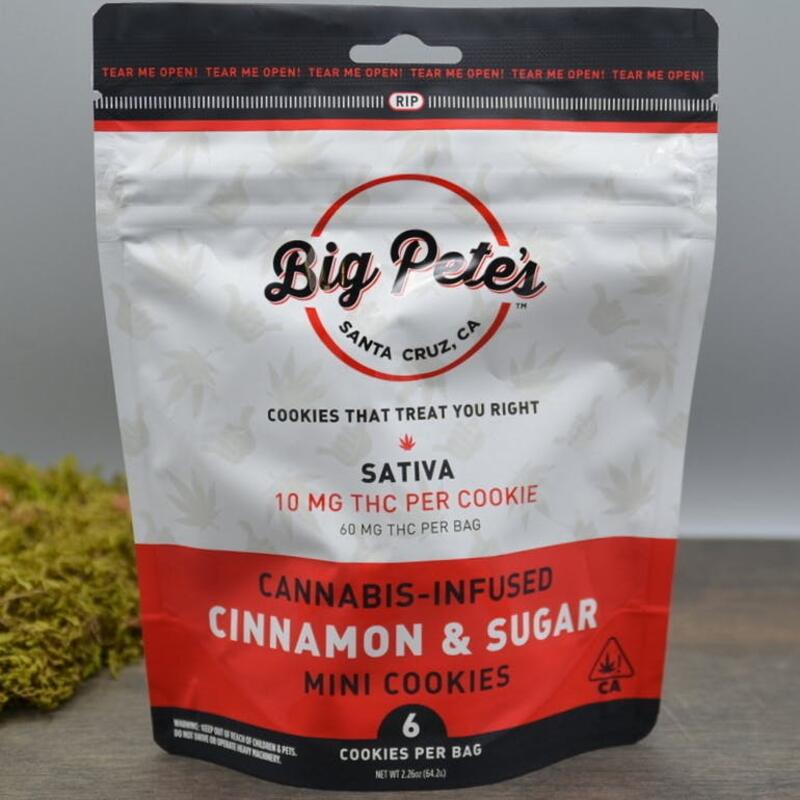 Sativa Cinnamon & Sugar Cookies (6pk) - Big Petes Treats