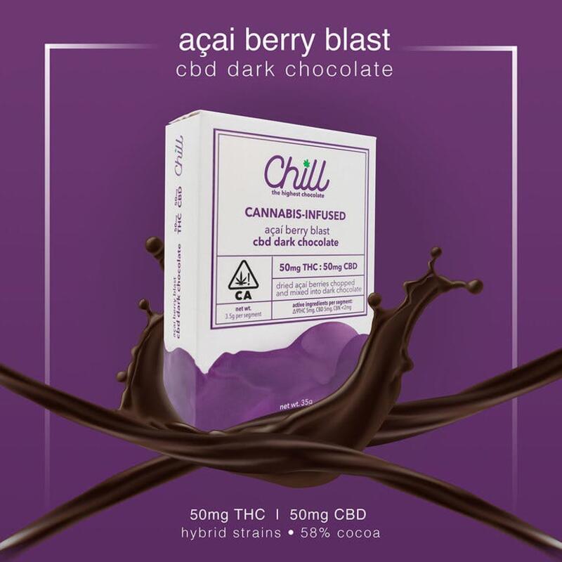Chill Açaí Berry Blast CBD Dark Chocolate 100mg