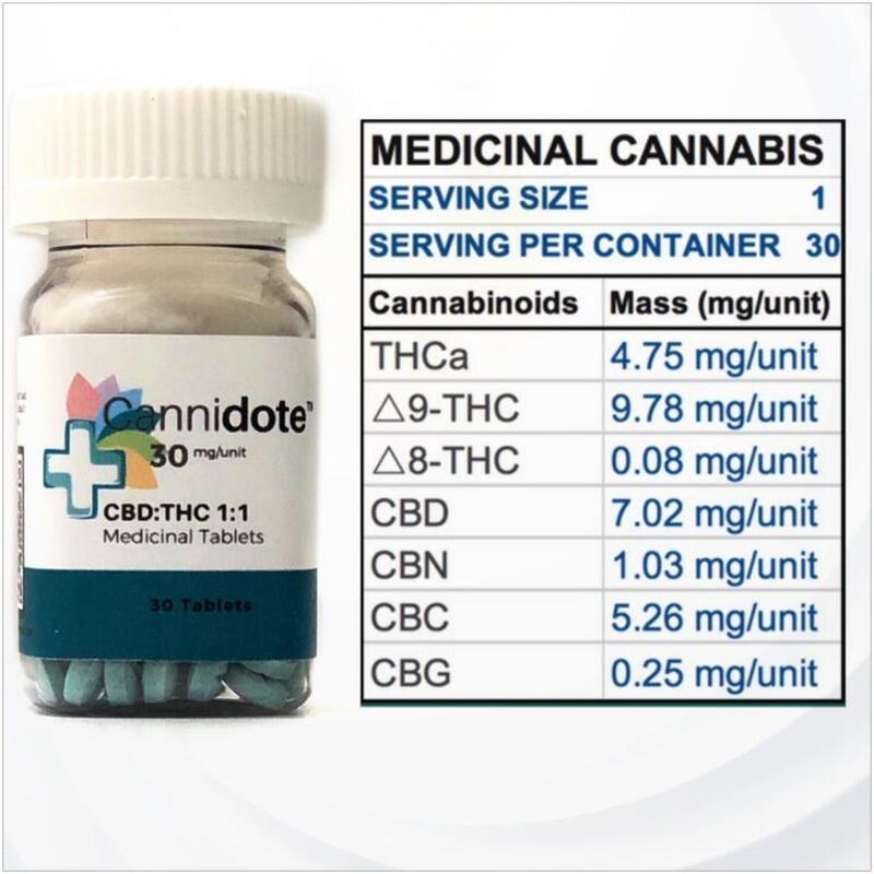 Cannidote CBD/THC 30mg- 30 Medicinal Tablets