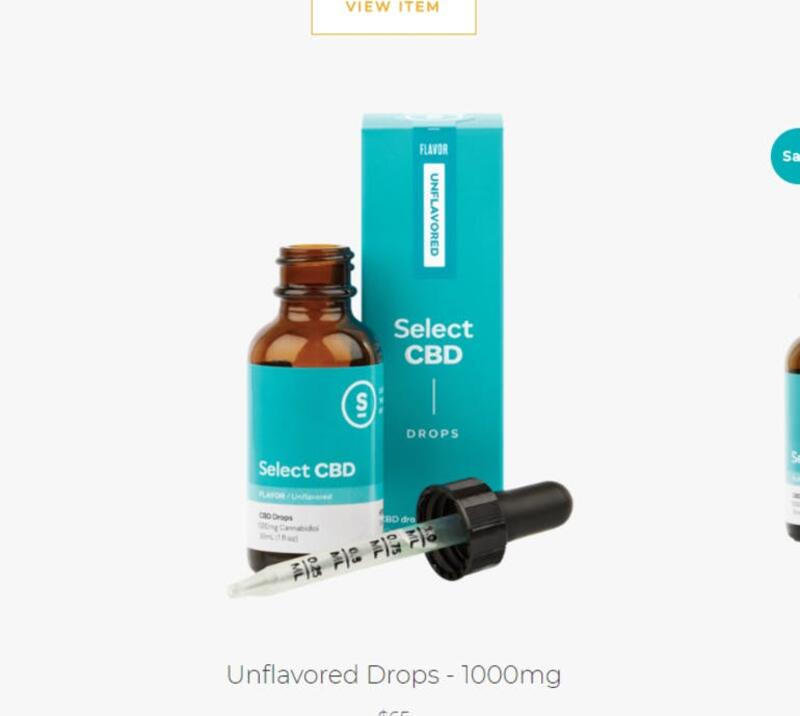 [Select] CBD Tincture 1000MG Unflavored 30ML