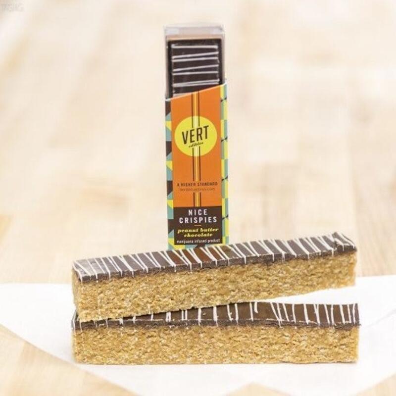 100mg - Nice Crispies Peanut Butter Chocolate Bar (VERT)