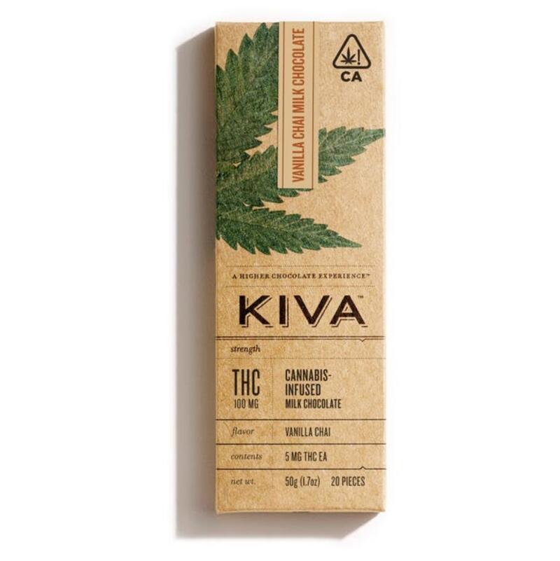 KIVA - Vanilla Chai Milk Chocolate Bar (100mg THC)