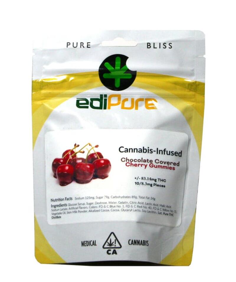 EdiPure - Chocolate Covered Cherry Gummies (Approx. 100mg THC)