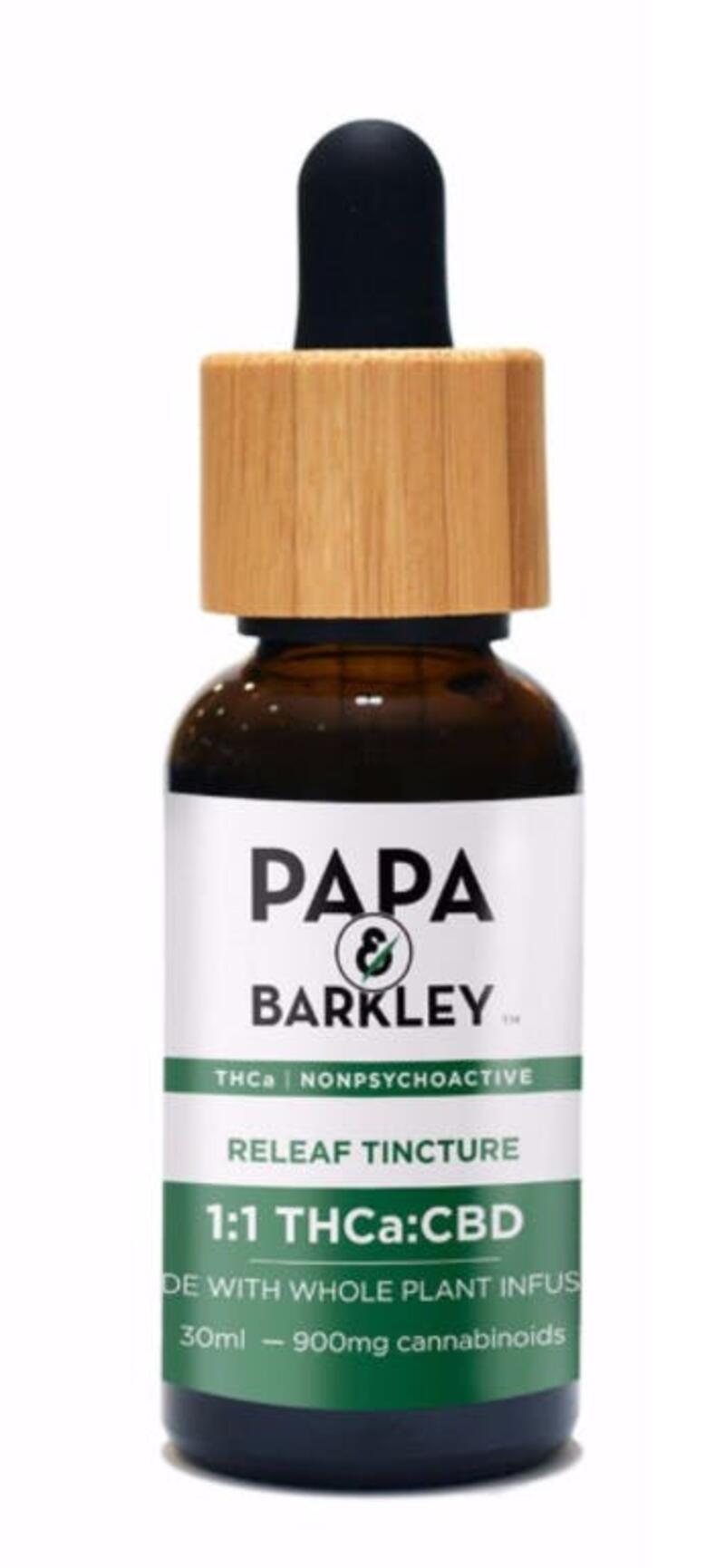 Papa & Barkley - Releaf Tincture 1:1 THCA:CBD (900mg Cannabinoids)