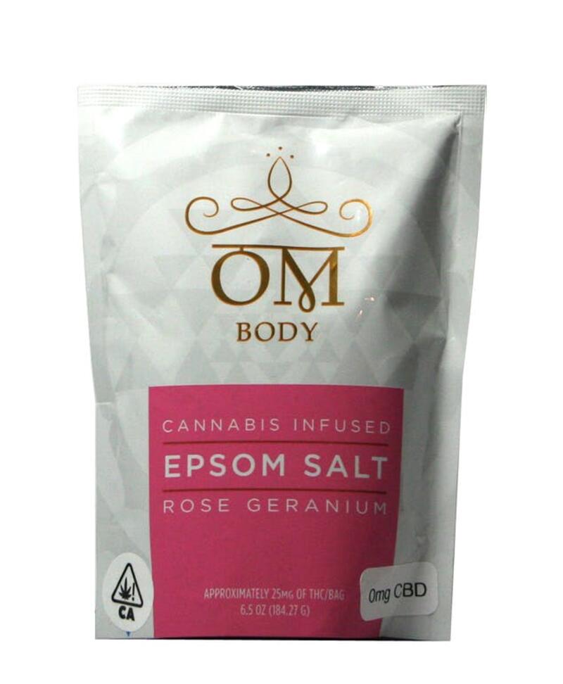 OM Body - Rose & Geranium Bath Salt (25mg THC)