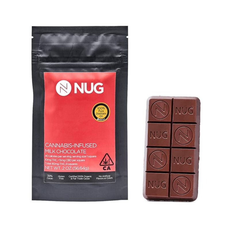 NUG Chocolate Bar - Milk Chocolate 80mg