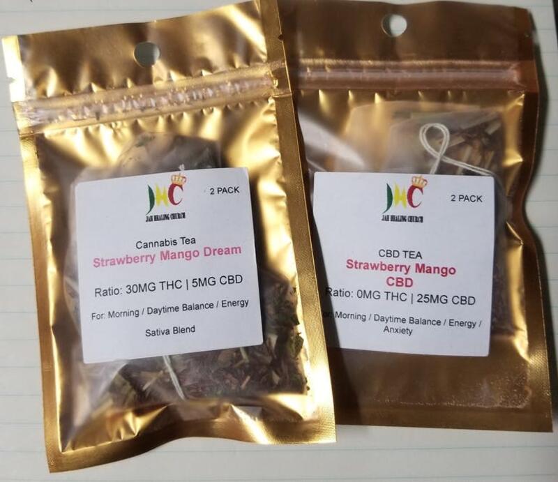 Jah Healing CBD and/or THC:CBD Teabags