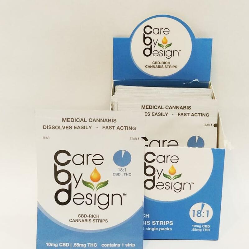 Care By Design CBD Rich 18:1 Cannabis Single Strip 10mg CBD:0.55mg THC