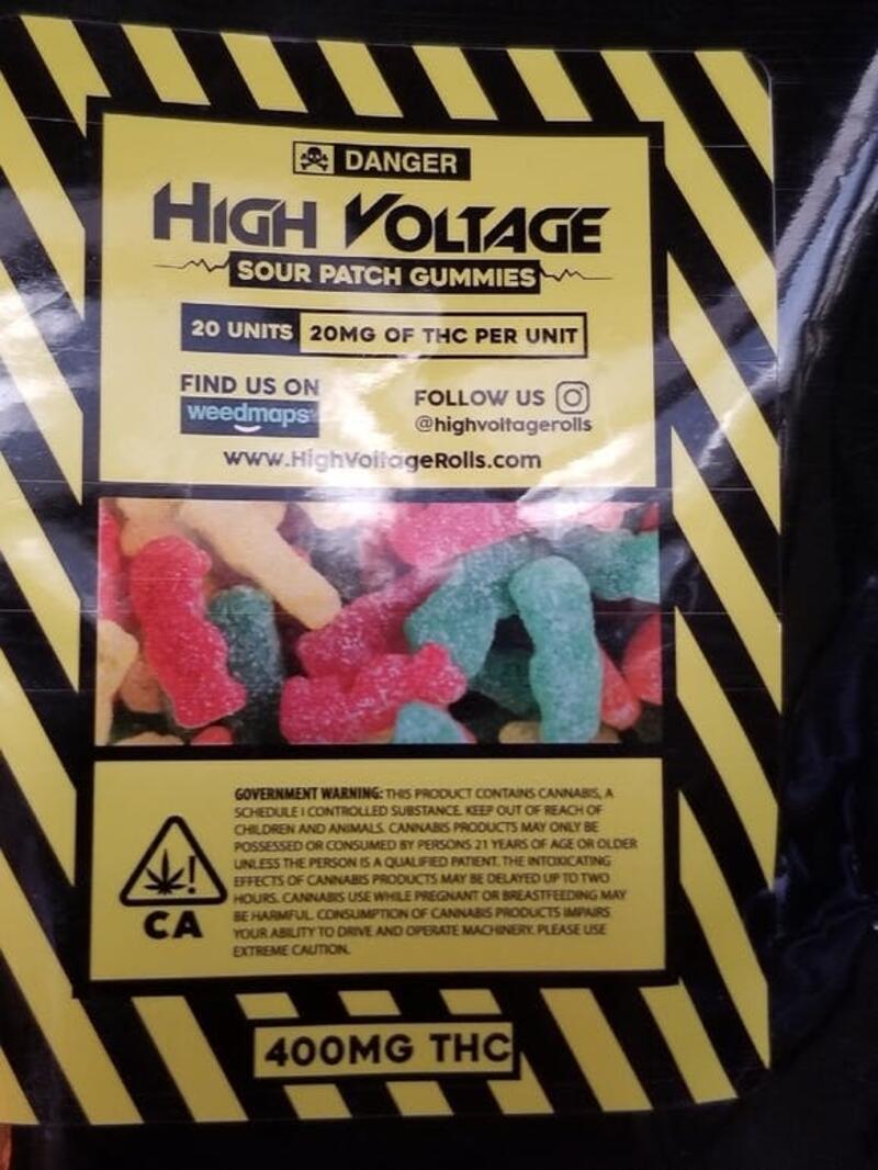 High Voltage Sour Patch Gummies 400 mg