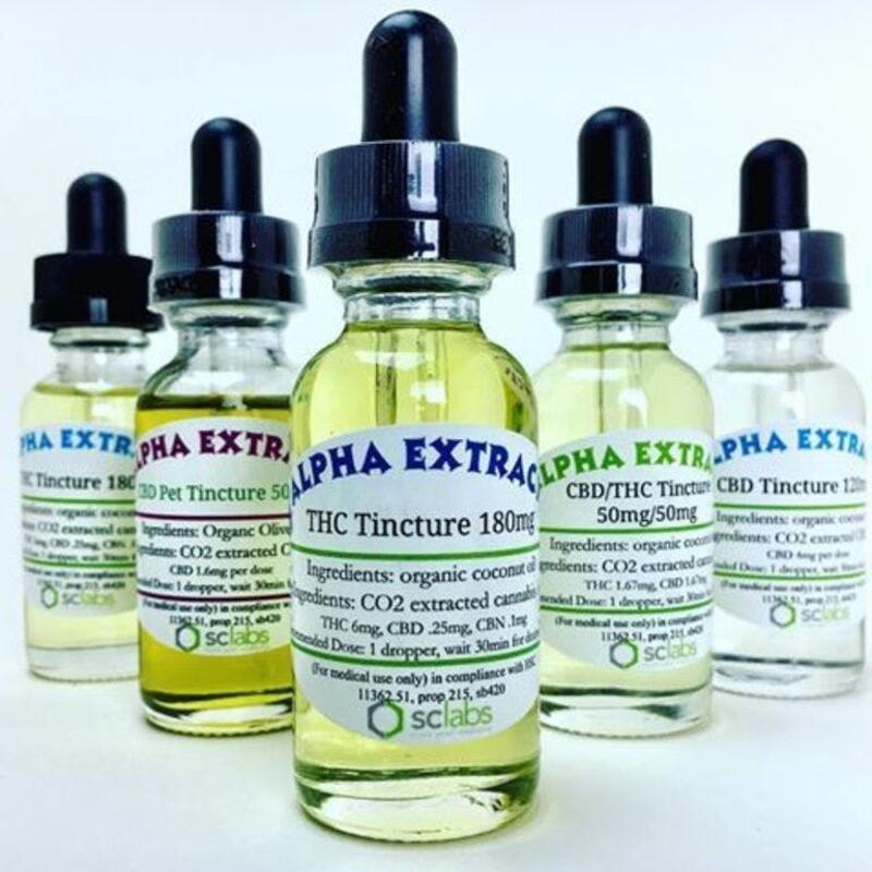 Alpha Extracts CBD/THC Tincture ( 50mg CBD/50mg THC )