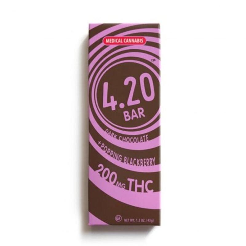 Dark Chocolate Popping Blackberry - 200mg - 4.20 Bar - Venice Cookie Company