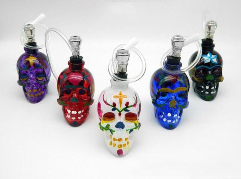 SKULL COLORES DRAWING GLASS HOOKAH