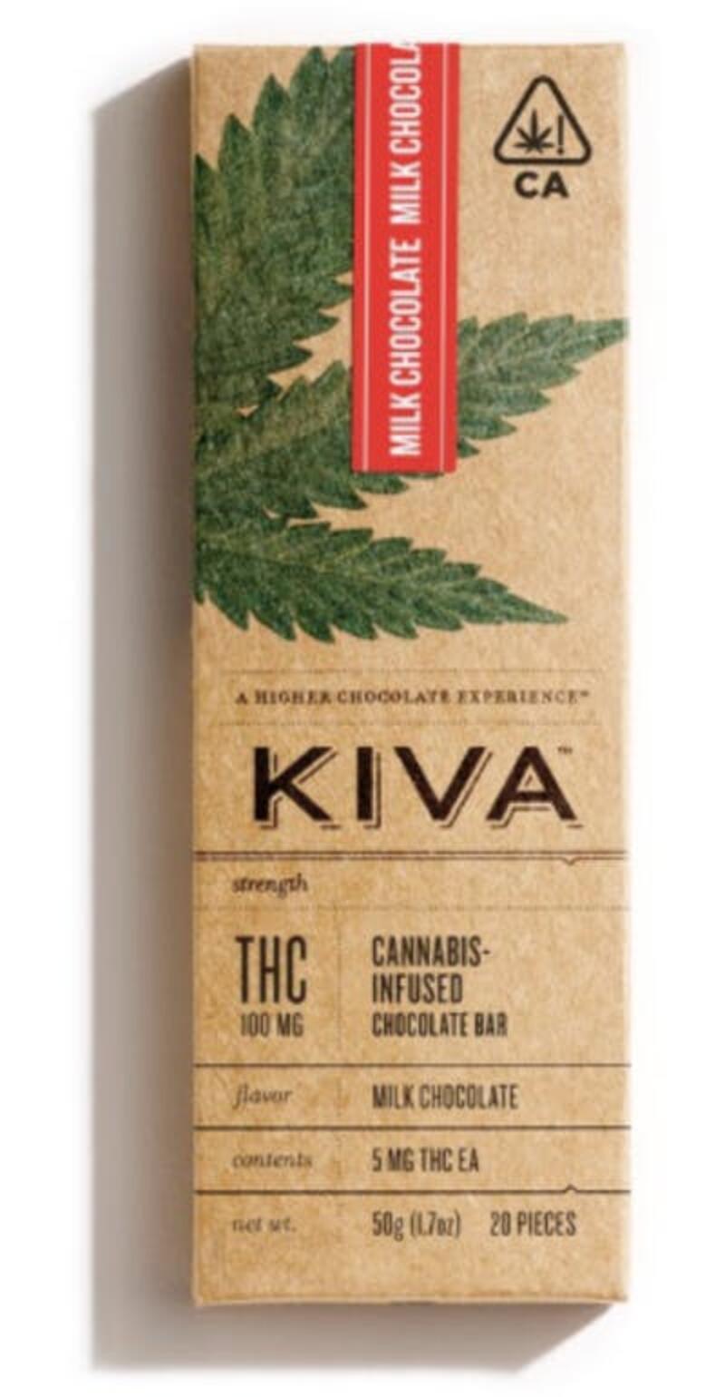 100mgTHC Milk Chocolate Bar - Kiva Confections