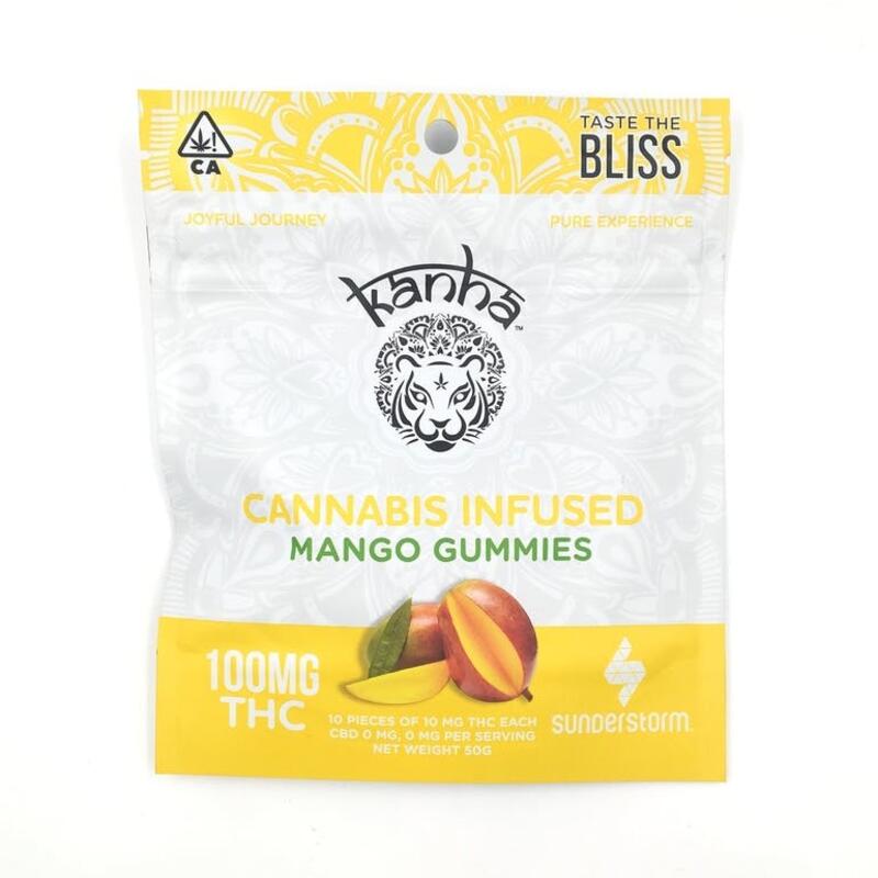 100mg THC Mango Gummies - Kanha Treats