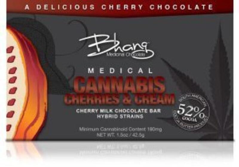Bhang Cherries & Cream Chocolate Bar - 180mg
