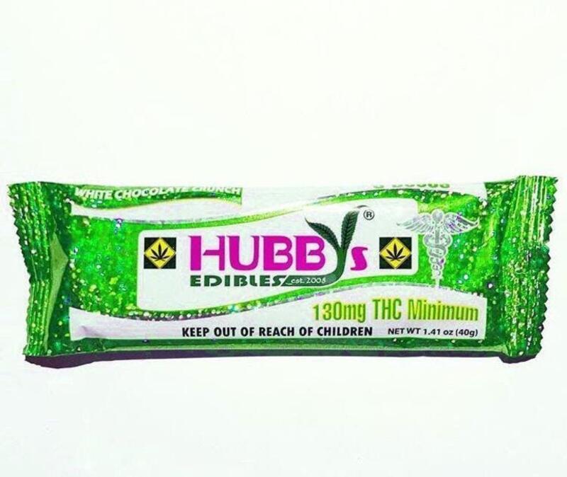 Hubby's Edibles: White Chocolate Bar 130mg