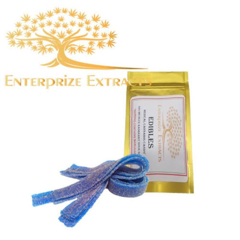 320mg Blue Raspberry Sour Belts by Enterprize Edibles