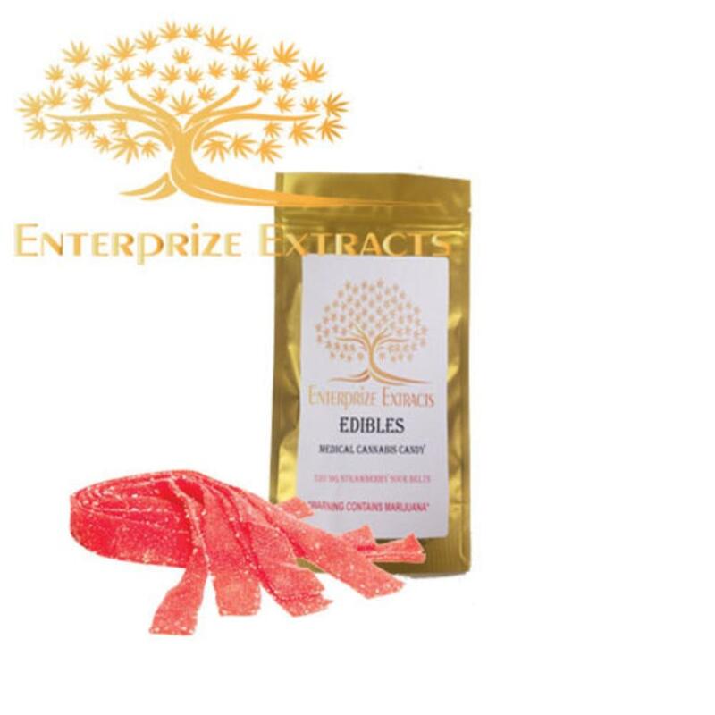 320mg Strawberry Sour Belts by Enterprize Edibles
