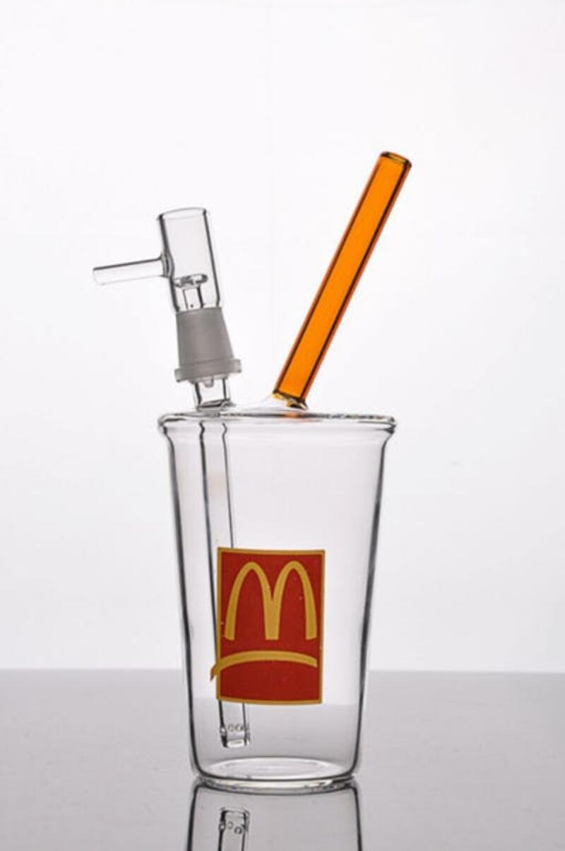 McDonalds Cup Dab Rig with Downstem Cheech Beaker Bong Mini Honey Cup