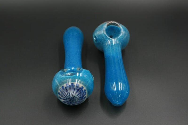 Blue Implosion Glass Pipe
