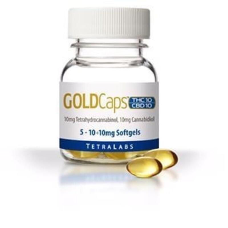 Goldcap Softgels 10mg CBD/10mg THC
