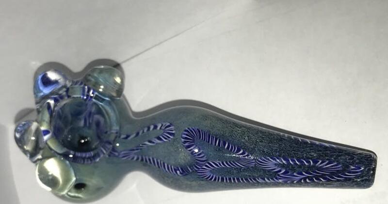 Blue tint Blue swirl Glass pipe