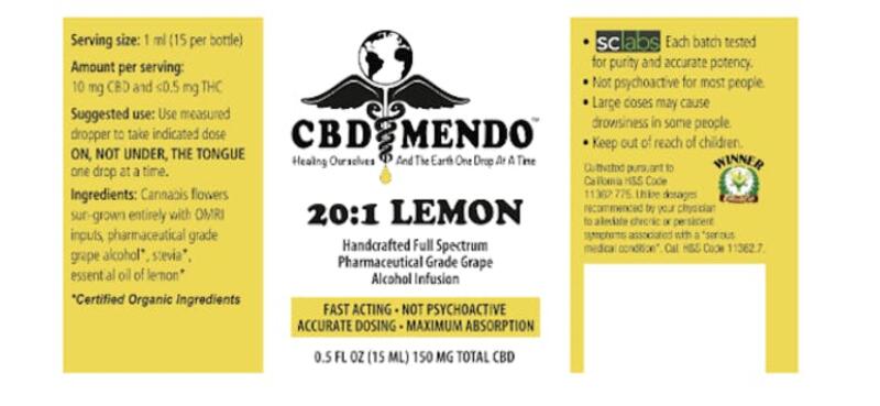CBD MENDO - 20:1 Lemon (15ml)