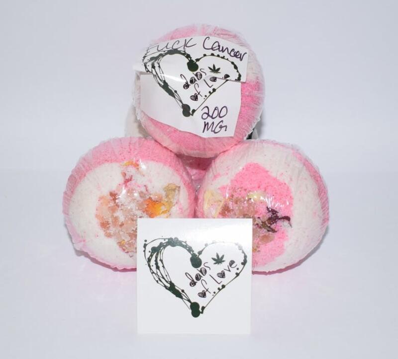 DABS OF LOVE 2OOMG THC BATH BOMB - FUCK CANCER