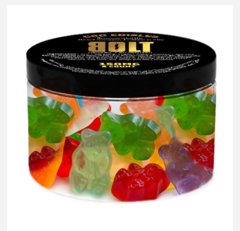 (CBD) 150mg Sour Gummy Bears - BOLT