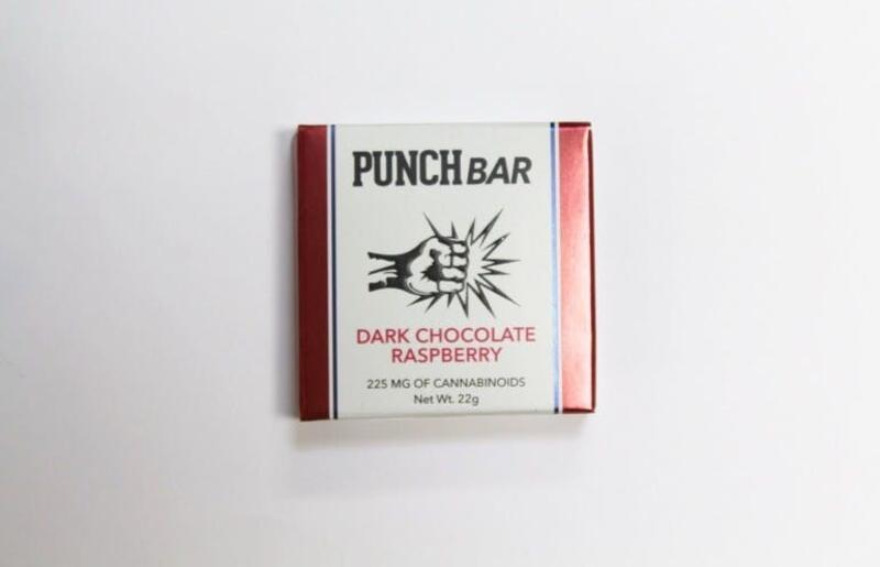225mg Dark Chocolate Raspberry Bar - Punch Bar