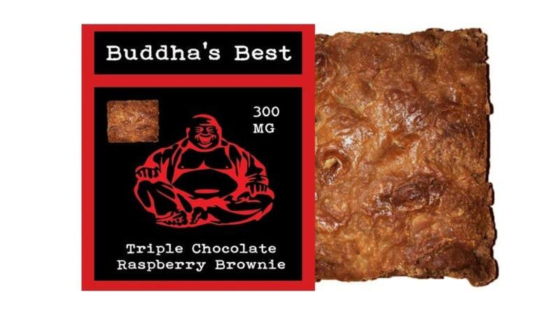 BUDDHAS BEST TRIPLE CHOCOLATE RASBERRY BROWNIE 300MG
