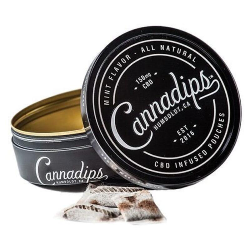 Cannadips Mint Pouches (PURE CBD), 150mg Tin
